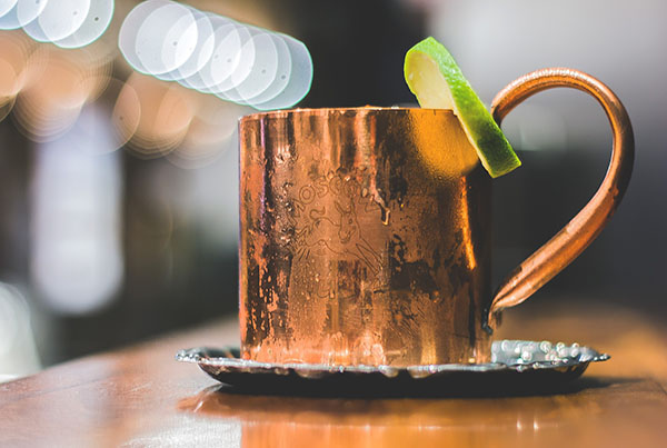 Moscow mule made with ginger beer