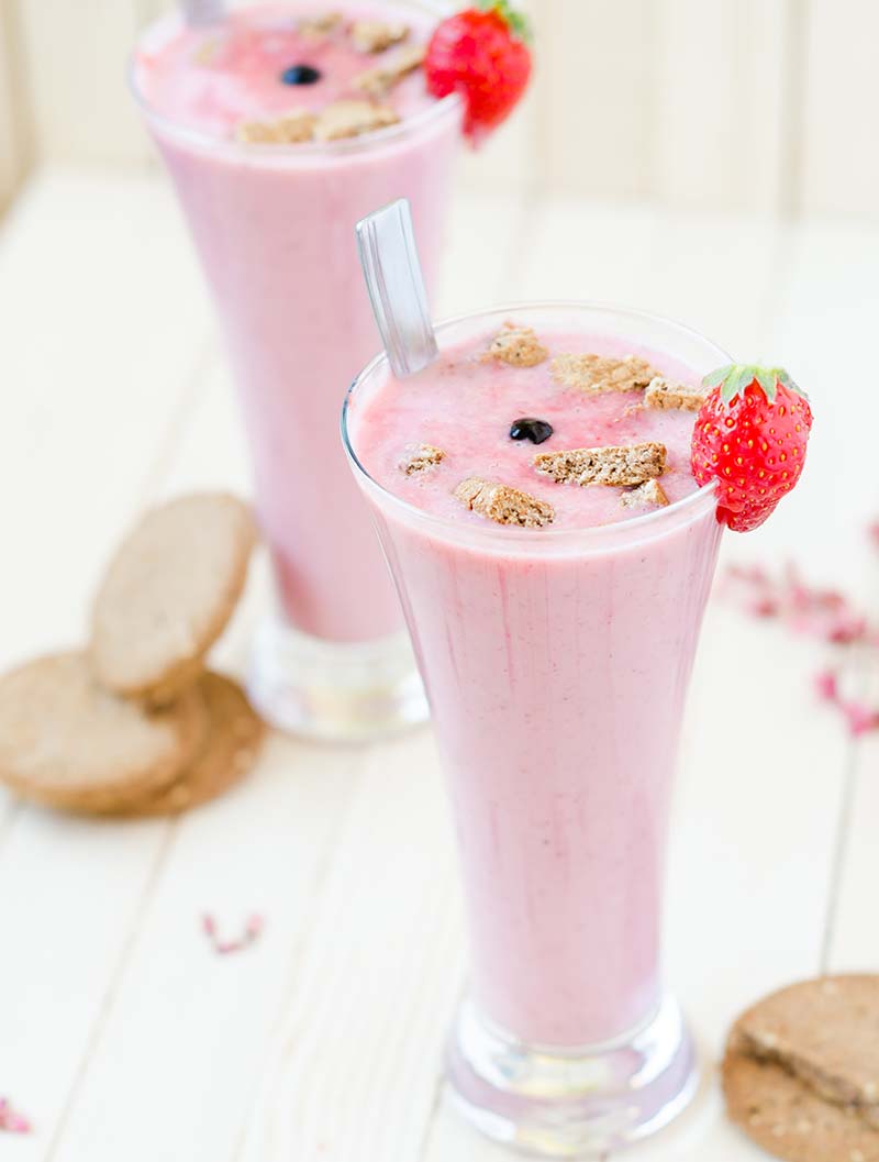 Healthy strawberry shake