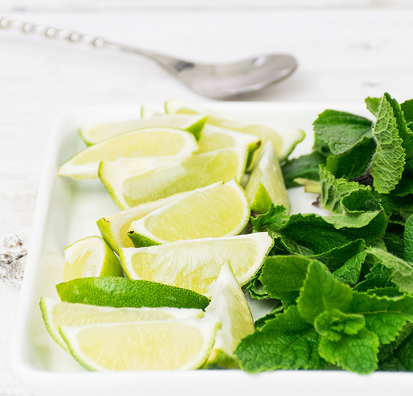 Mint leaves and limes